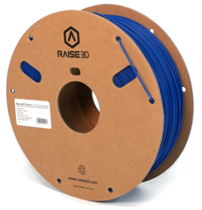 Spool of blue Raise3D PLA 3D printing filament