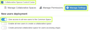 3DEXPERIENCE Collaborative Spaces - Manage Settings