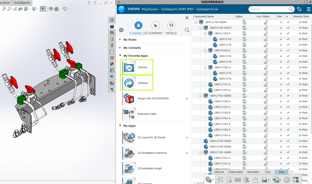 Comparaison entre 3DDrive et 3DSpace dans 3DEXPERIENCE montrant le partage de fichiers et la gestion des données produit