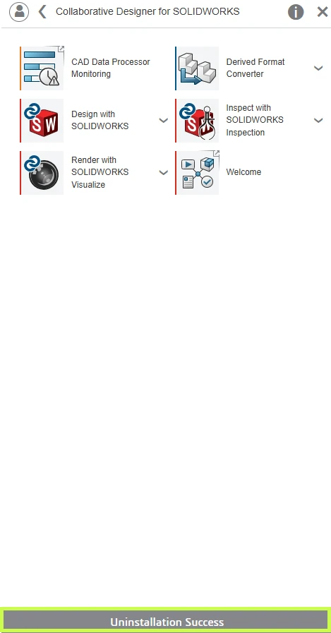 Uninstall Progress Window for SOLIDWORKS Connector in 3DEXPERIENCE